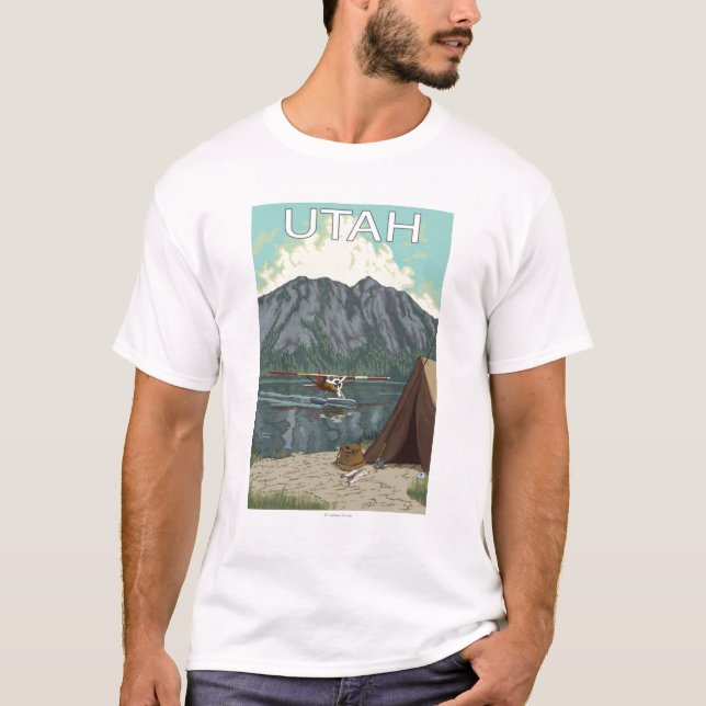 T-shirt Bush FishingUtah plat (Devant)