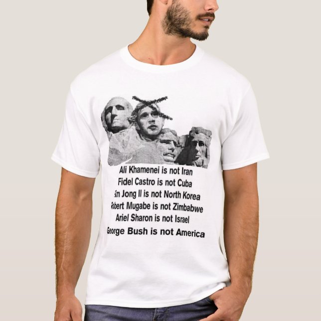 T-shirt Bush n'est pas l'Amérique (Devant)