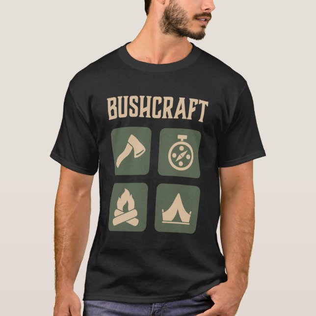 T-shirt Bushcraft Extérieur Survie Vie Nature Camping (Devant)