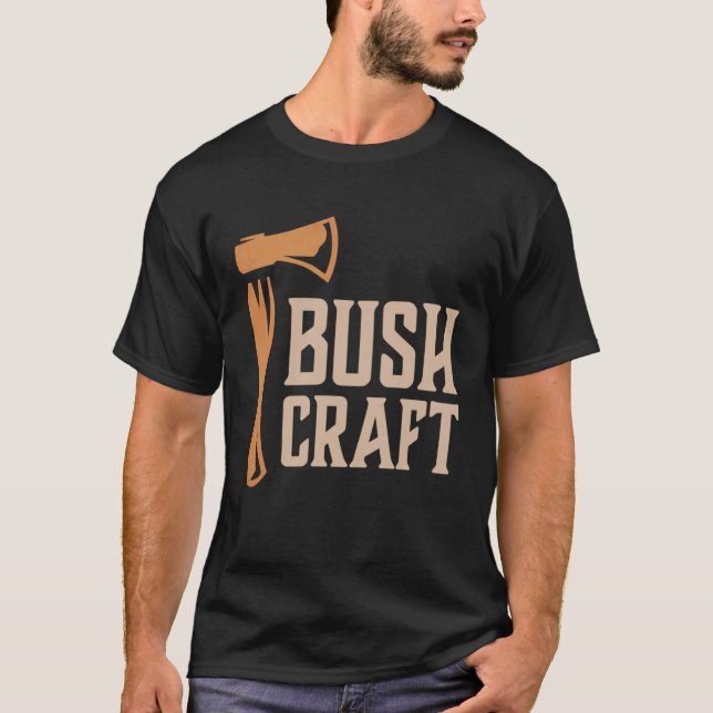T-shirt Bushcraft Outdoor Survival Living Nature Camping H (Devant)
