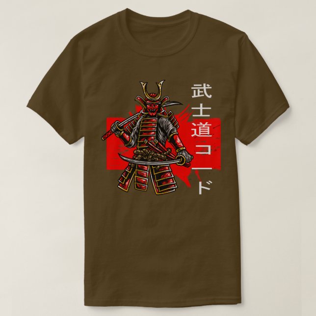 T-shirt Bushido Code Guerrier Samurai Japonais Bushido Kan (Design devant)