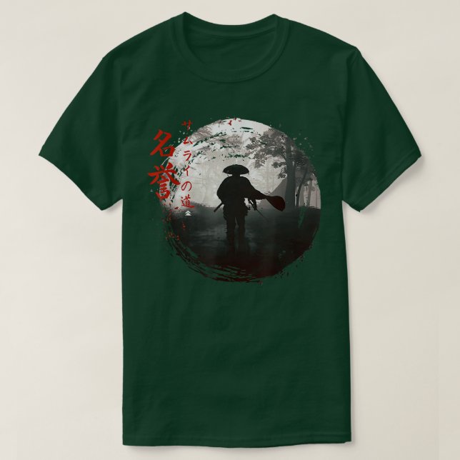 T-shirt Bushido Oni guerrier esthétique Japonais fantôme S (Design devant)