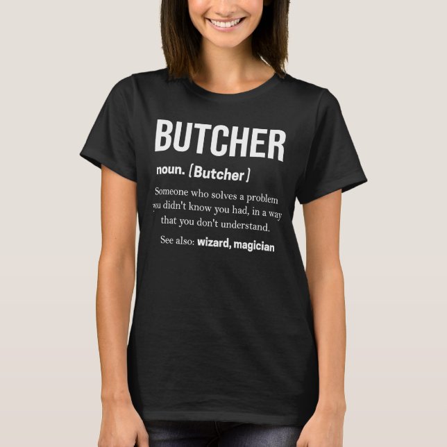 T-shirt Butcher  Meat Knife Meatcutter (Devant)