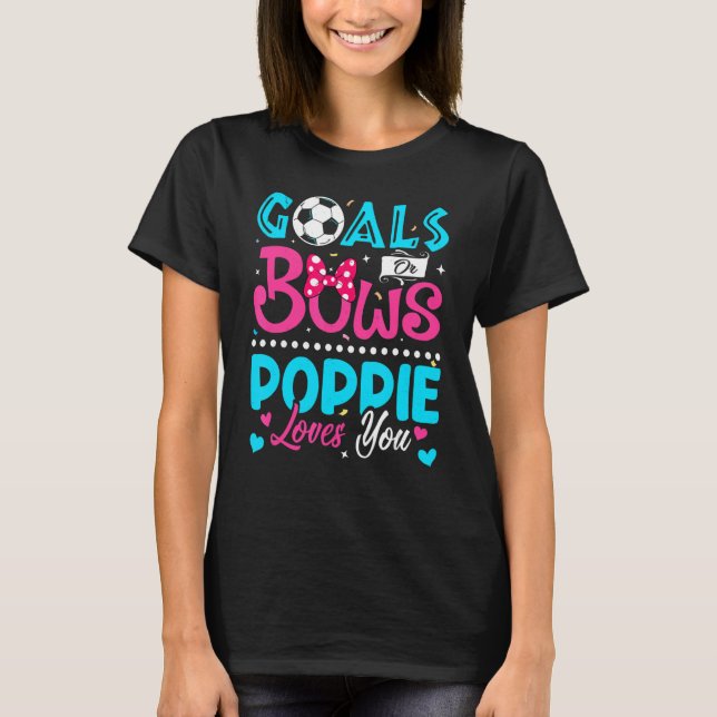 T-shirt Buts Ou Bows Poppie Vous Aime Genre Révéler Bébé (Devant)