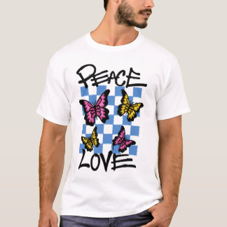 T-shirt Butterflies Peace And Love streetwear