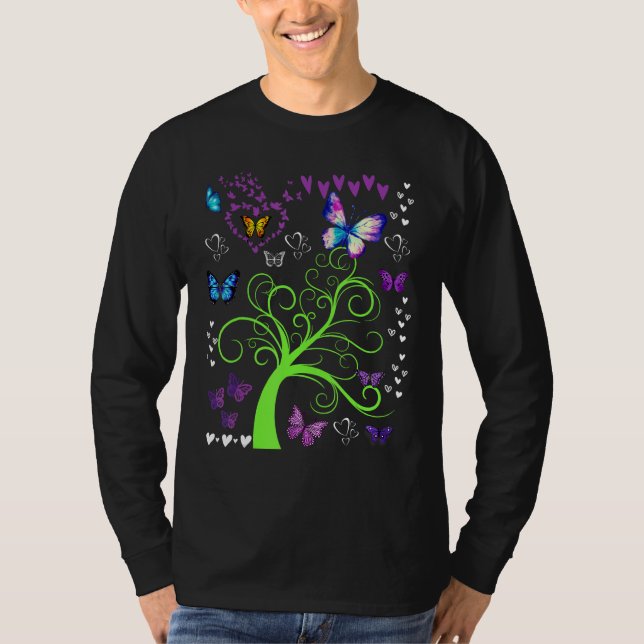 T-shirt Butterfly  Butterflies Circle The Trees Fun Three (Devant)