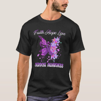 T-shirt butterfly Faith Hope Love overdose awareness  Wome