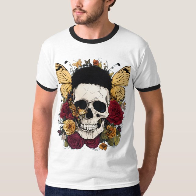 T-shirt Butterfly Garden Harmony – Nature-Inspired Floral  (Devant)