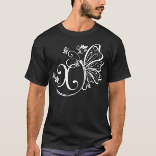 T-shirt Butterfly grunge Fairycore Aesthetic Letter X Mono
