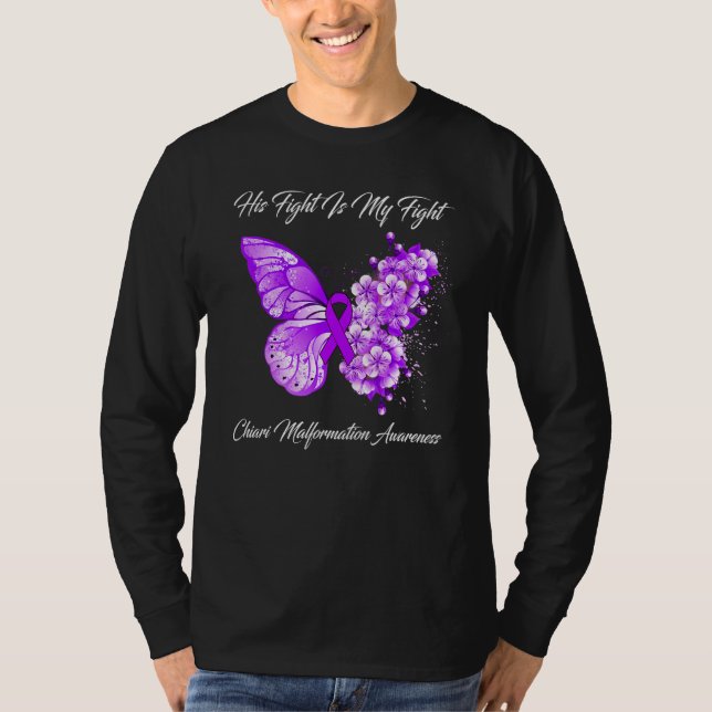 T-shirt Butterfly His Fight Is My Fight Chiari Malformatio (Devant)