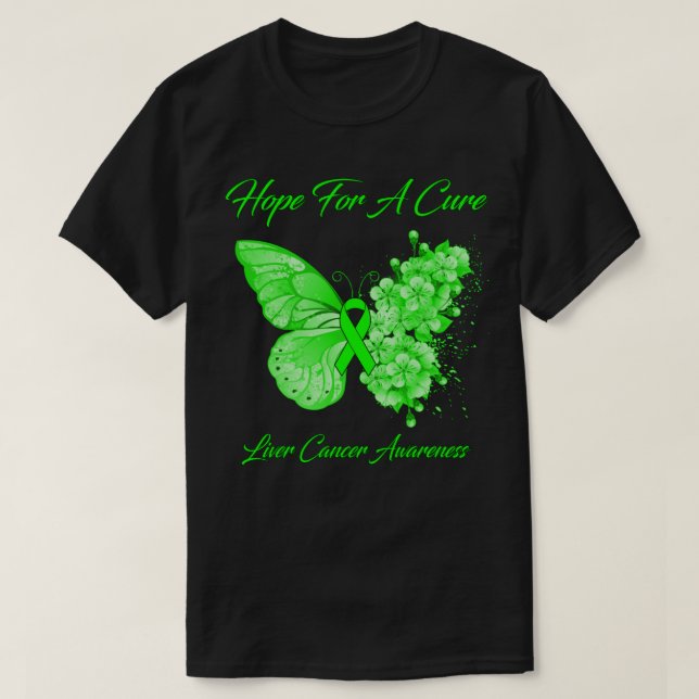 T-shirt Butterfly Hope For A Cure Liver Cancer Awareness (Design devant)
