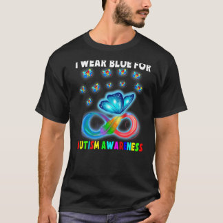 T-shirt Butterfly I Wear Blue For Autism Awareness Funny