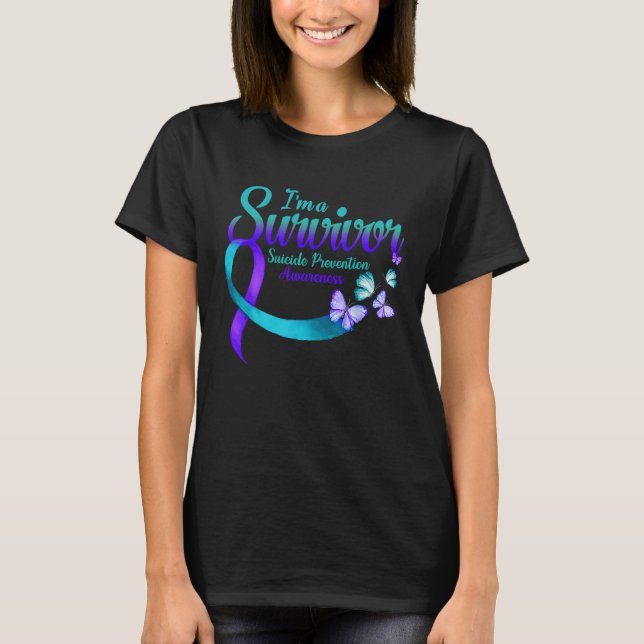 T-shirt Butterfly I'm A Survivor Suicide Prevention Award (Devant)