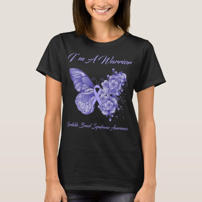T-shirt Butterfly I'm A Warrior Irritable Bowel Syndrome (Devant)
