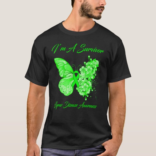 T-shirt Butterfly Iu2019m A Survivor Lyme (Devant)