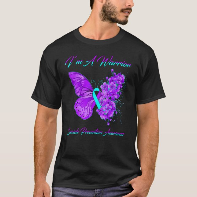 T-shirt Butterfly Iu2019m A Warrior Suicide Prevention Awa (Devant)