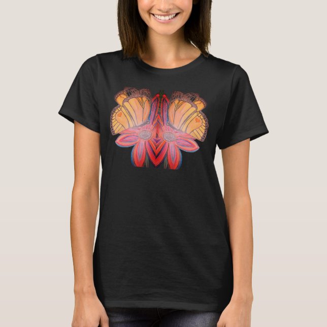 T-shirt Butterfly landing on flower beautiful (Devant)