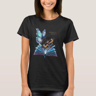 T-shirt Butterfly Lover Bookworm Livre Fairytale Magic Des