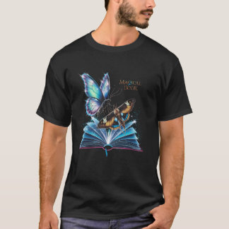 T-shirt Butterfly Lover Bookworm Livre Fairytale Magic Des