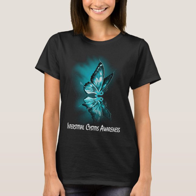 T-shirt Butterfly Ribbon Interstitial Cystitis Awareness (Devant)