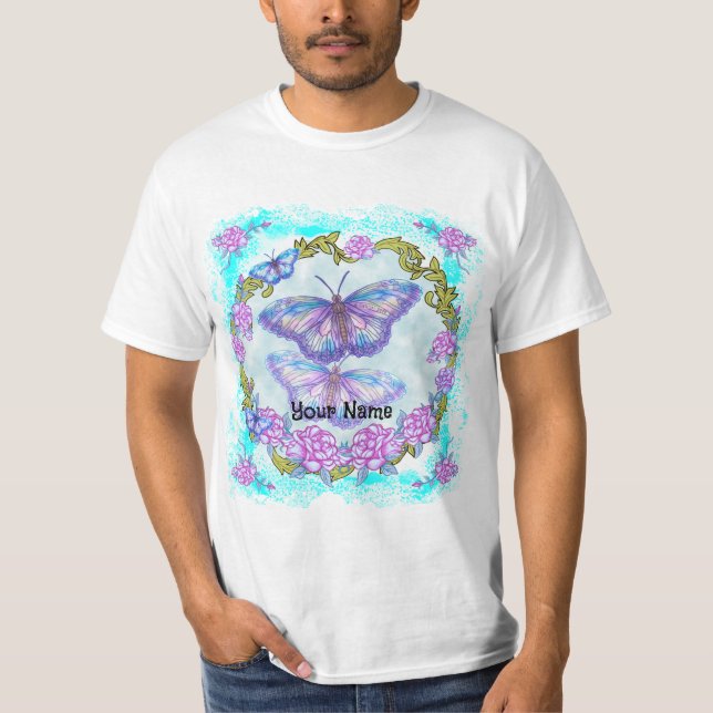 T-shirt Butterfly Roses  (Devant)