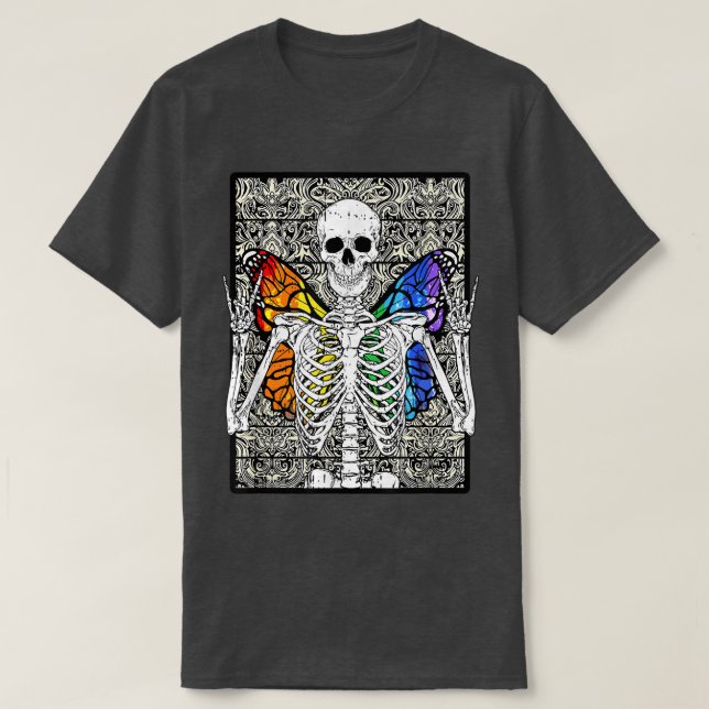 T-shirt Butterfly Skeleton Fairycore Aesthetic  (Design devant)