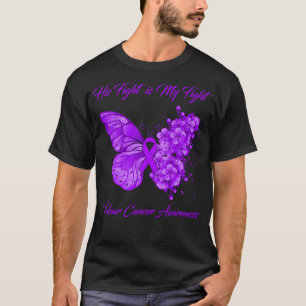 T-shirt Butterfly Son combat est Mon combat Vulvar Cancer 