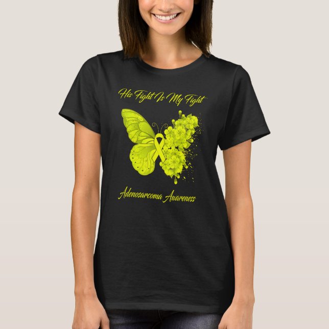 T-shirt Butterfly Son Combat Est Mon Combattre Aware Adeno (Devant)