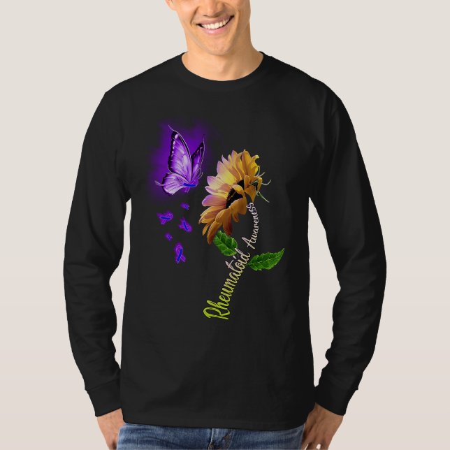 T-shirt Butterfly Sunflower Rheumatoid Awareness (Devant)