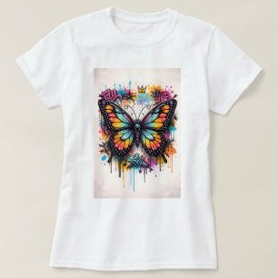 T-shirt Butterfly Tees Co. Chemise Papillon Graffiti 00478