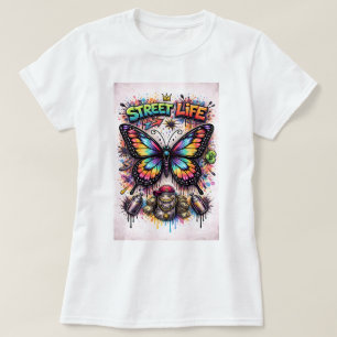 T-shirt Butterfly Tees Co. Chemise Papillon Graffiti 00478