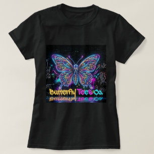 T-shirt Butterfly Tees Co. Chemise Papillon Néon 0047793