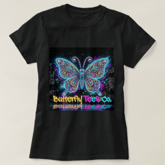 T-shirt Butterfly Tees Co. Chemise Papillon Néon 0047795