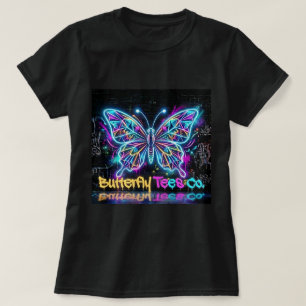 T-shirt Butterfly Tees Co. Chemise Papillon Néon 0047804