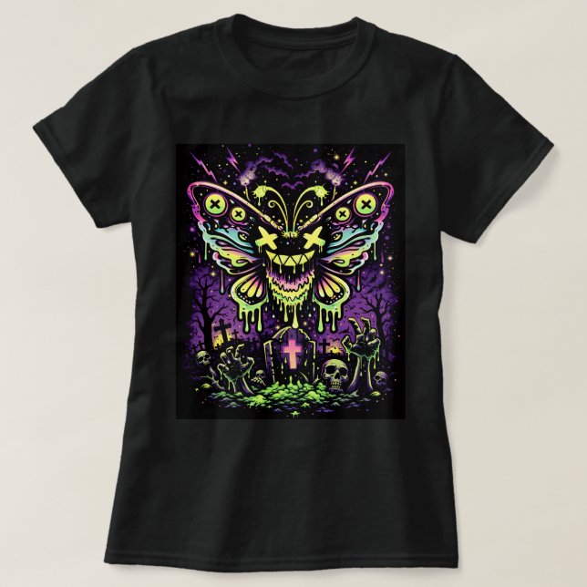 T-shirt Butterfly Tees Co. Graveyard Butterfly 0047762 (Design devant)
