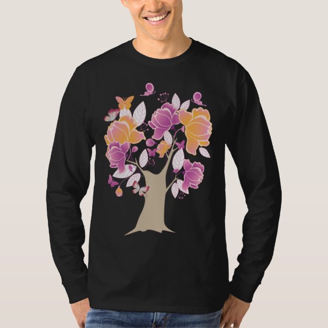 T-shirt Butterfly Tree Beautiful Butterfly Tree Butterflie (Devant)