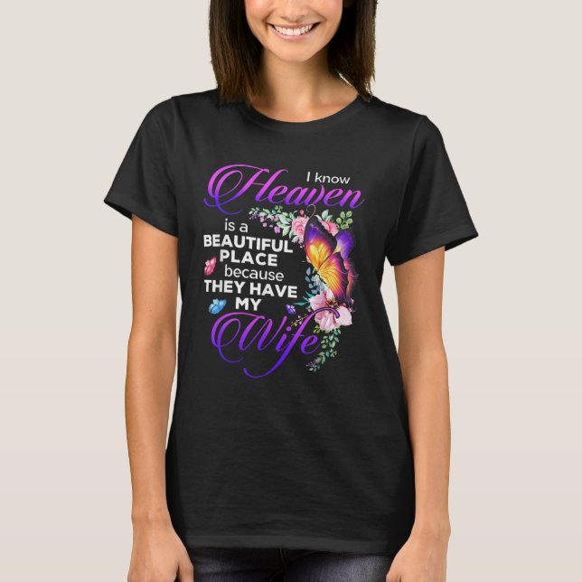 T-shirt Butterfly Wife In Heaven Beautiful Place Angel Gua (Devant)