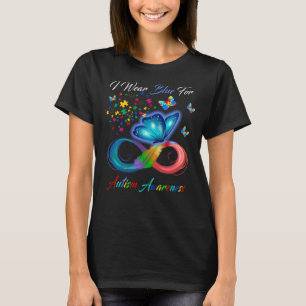 T-shirt Button Je Porte le bleu pour la sensibilisation su