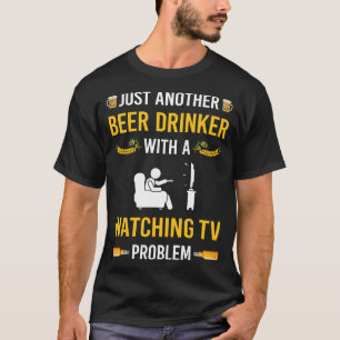 T-shirt Buveur de bière regardant la télévision