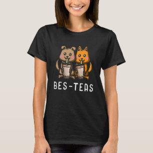 T-shirt Buveur de boissons à base de thé au lait Fou Chien