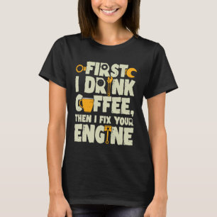 T-shirt Buveur de café amateur technicien mécanicien répar