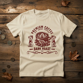 T-Shirt Buveur de Café Rétro Vintage
