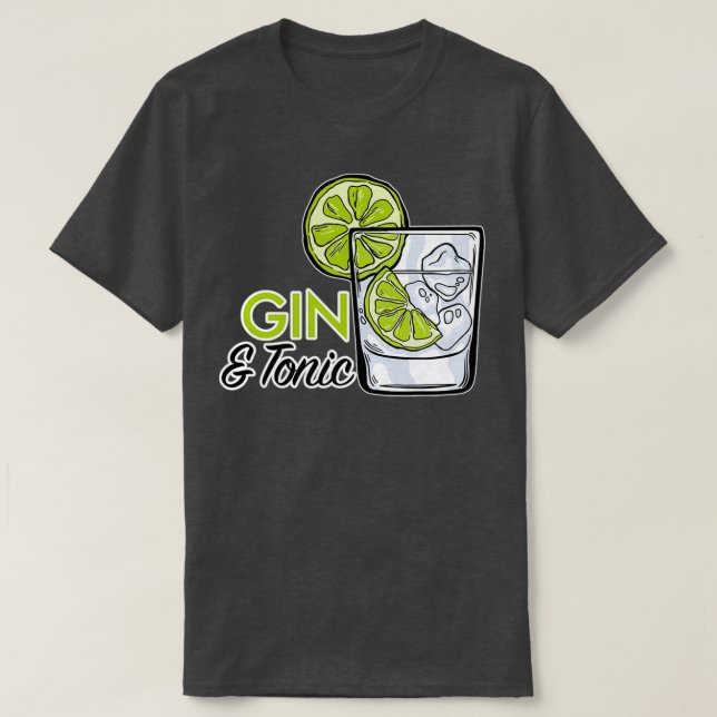 T-shirt Buveur de long drink Gin Tonic Party JGA Cadeau 5 (Design devant)