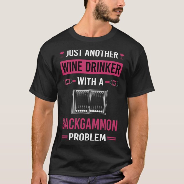 T-shirt Buveur de vin Backgammon (Devant)