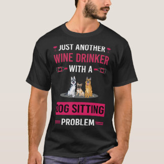 T-shirt Buveur de vin chien assis