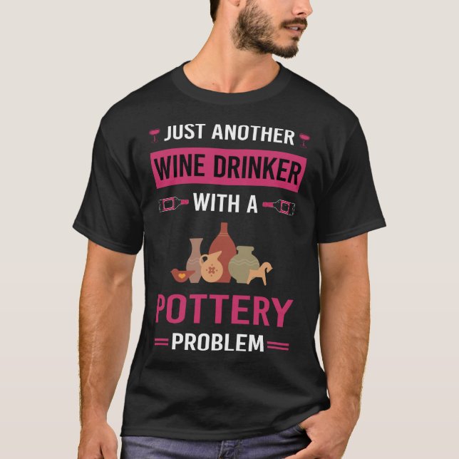T-shirt Buveur de vin Potier en poterie (Devant)