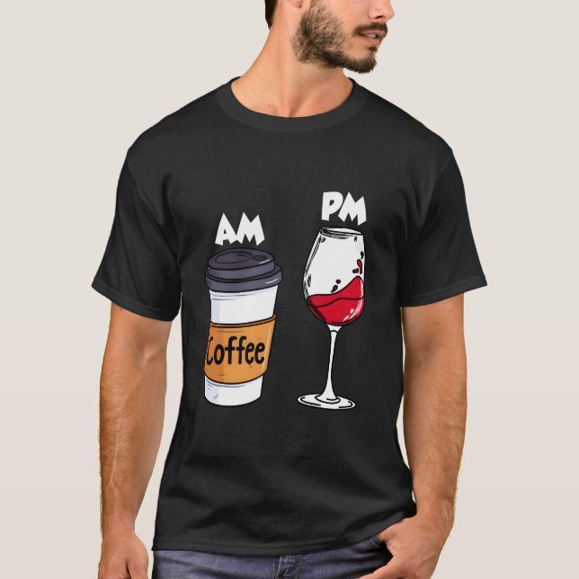 T-shirt Buveurs d'alcool café du matin vin du soir (Devant)