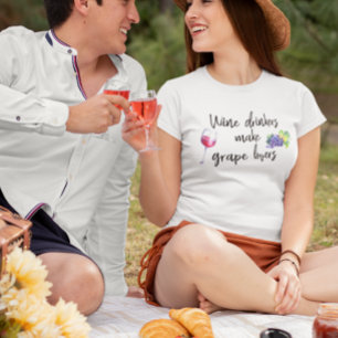 T-shirt Buveurs de Vin Font Amants de Raisin Dire Drôle