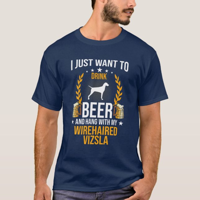T-shirt Buvez De La Bière Et Accrochez-Vous Avec Mon Chien (Devant)
