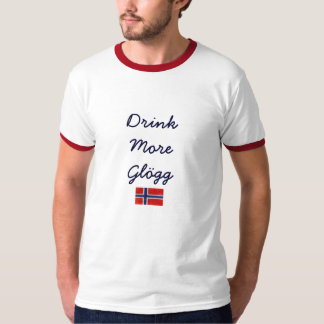 T-shirt Buvez plus de drapeau de Norvégien de Glogg